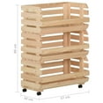 thumbnail image 3 of vidaXL Kitchen Cart Vegetable Storage Basket Rolling Cart Solid Wood Pine, 3 of 28
