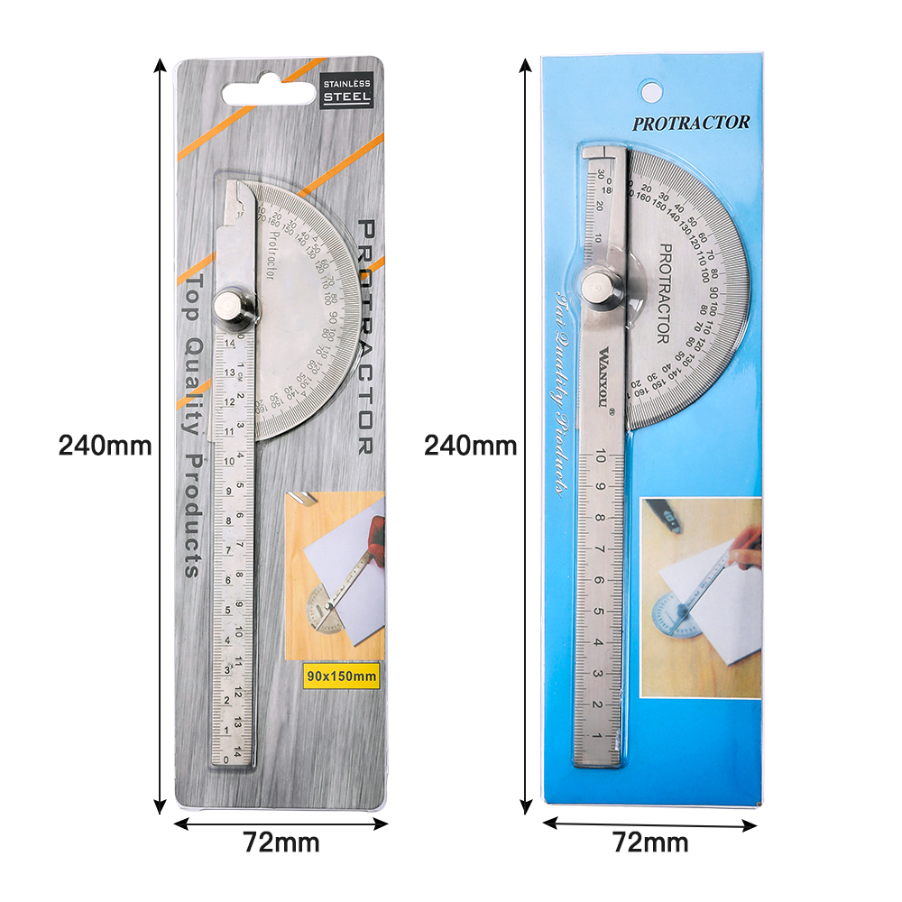 180 Degree Protractor Stainless Steel Angle Gauge Adjustable Multifunction Semicircle Ruler Mathematics Measuring tool ,for Accurate Evaluation