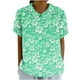 thumbnail image 1 of Tops de Manga Corta para las Mujeres Suelto Ajuste Casual Cortado Manga Corta Blusa de Impresión, Camisa Suelta de Cuello Redondo de Poliéster, Lavado a Mano Primavera Verano, 1 of 5