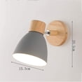 thumbnail image 1 of Nórdico Metal Hierro Macaron Dormitorio Cabecera Aplique de pared Moderno Simple E27 Base de madera Montado en la pared Estudio Pared Dormitorio Balcón Restaurante Escaleras decorativas kaili Sencillez, 1 of 2