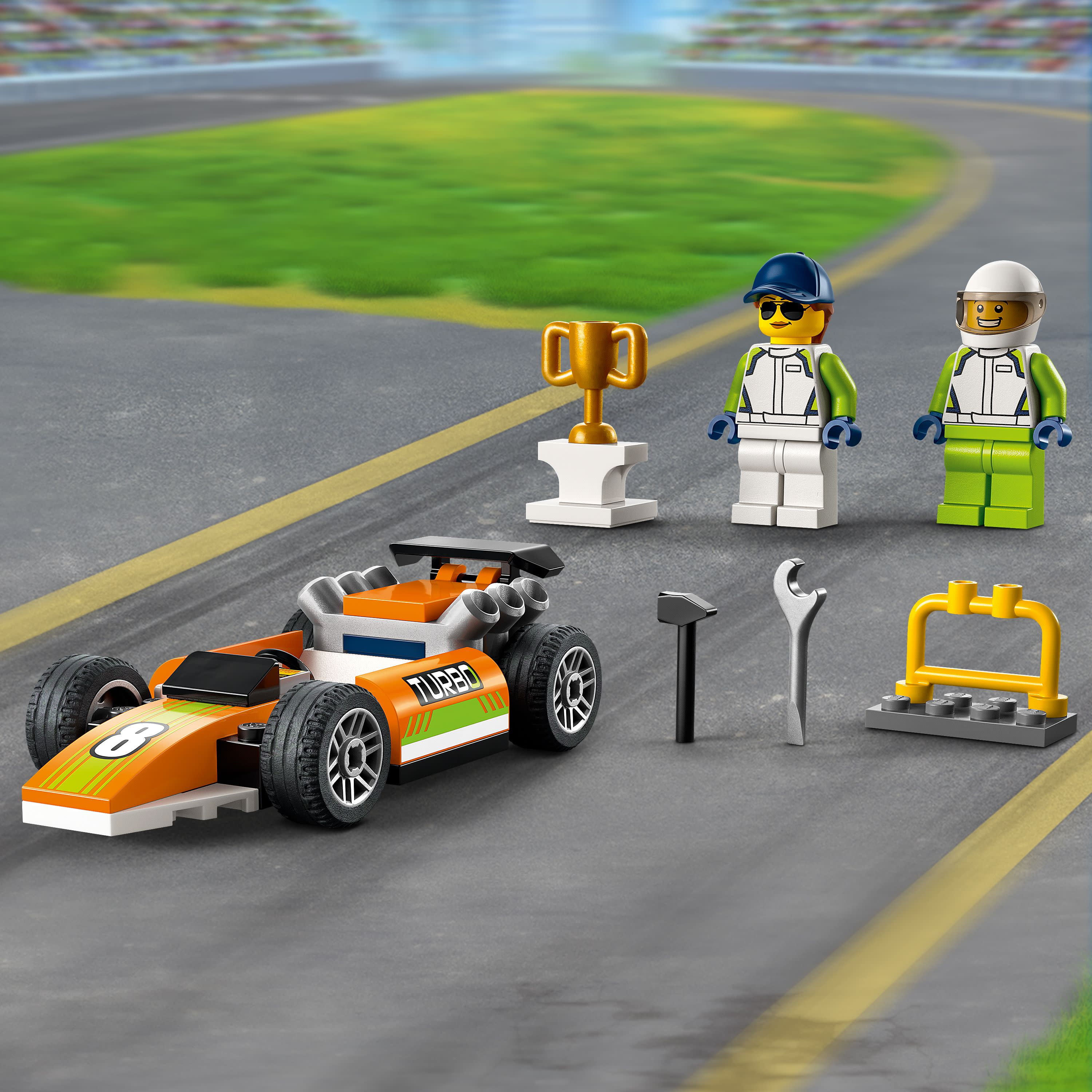 LEGO City Great Vehicles Race Car, 60322 F1 Style Toy para niños  preescolares de 4 años de edad, con minifiguras mecánicas y conductores de  carreras