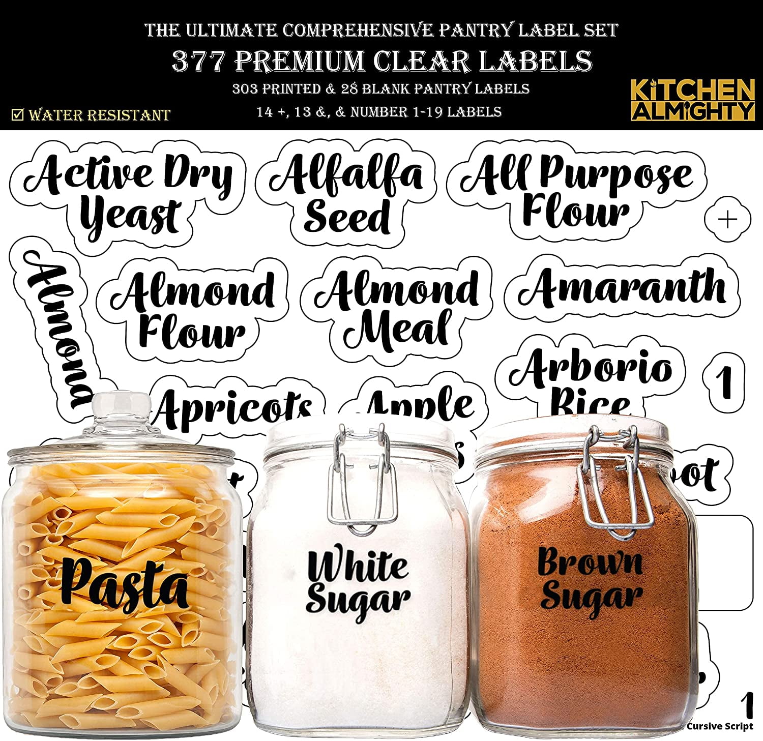 Pre printed storage jar labels