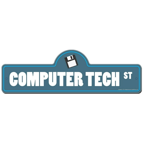 Computer Tech Street Sign | Indoor/Outdoor | Funny Home Decor for Garages, Living Rooms, Bedroom, Offices | SignMission personalized gift