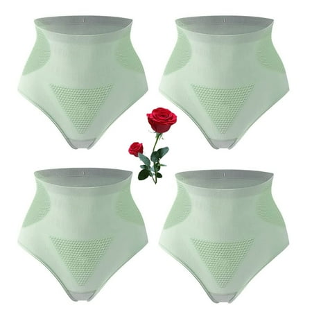 

4PCS Graphene Honeycomb Vaginal Tightening and Body Shaping Briefs Butt Lifting Shapewear Body Shaping Briefs for Women (XX-Large Green)