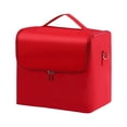 thumbnail image 2 of Redempat Travel Makeup Bag Portable Multi-layer Waterproof Cosmetic Organizer Case Zipper Pouch Large Capacity Purse Compartments Red, 2 of 6