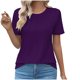 thumbnail image 2 of Fiudx Liquidación de Ahorros de Verano Top de Primavera/Verano de Manga Corta Informal de Moda con Cuello Redondo para Mujer, 2 of 4