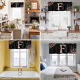 thumbnail image 5 of Black Letter F Flower Valance Curtain for Windows Watercolor Alphabet F Pink Beige Floral Leaf Rod Pocket Curtain Valances Short Window Treatments for Kitchen Bathroom Laundry Basement 60 x 18 Inch, 5 of 9