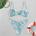 thumbnail image 5 of Zszcpp Bikinis For Women Bathing Suits Beachwear Cut Out Vacation Spaghetti Strap Floral Print Seaside Swimwear Young Adult Swimsuits, 5 of 5