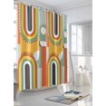 thumbnail image 3 of Shower Curtains for Bathroom-72"x72", Middle Century Geometric Art Waterproof Bath Curtain Grommet Shower Curtain Set with Hooks, Retro Nordic Abstract Arch Washable Bath Accessories, 3 of 6