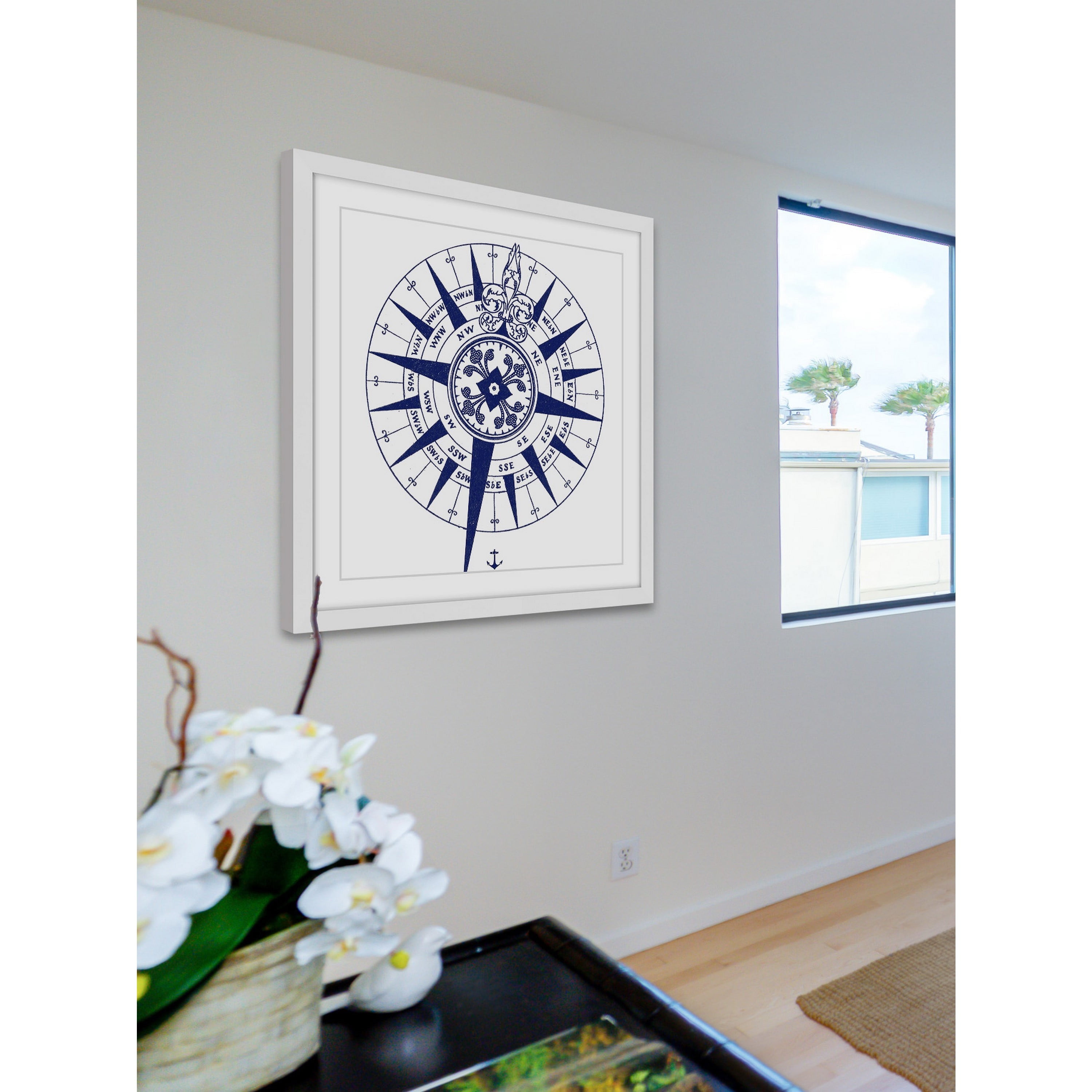 "Blue Compass" Framed Painting Print