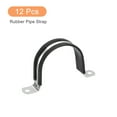 thumbnail image 3 of Unique Bargains 12Pack 2-1/4' Cable Clamp U Shape Stainless Steel Rubber Cushioned Pipe Strap, 3 of 5