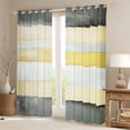 thumbnail image 2 of Castle Fairy Stripes Blackout Curtains Set of 2 (52x84 Each),Grey Yellow Window Curtains, 2 of 6