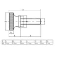 thumbnail image 3 of Uxcell M6x25mm Flat Knurled Head Fully Threaded Thumb Screws Bolts Fastener 4 Pack, 3 of 4