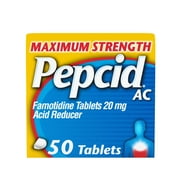 Pepcid AC Maximum Strength Heartburn Medicine, 20 mg Famotidine, 50 Count