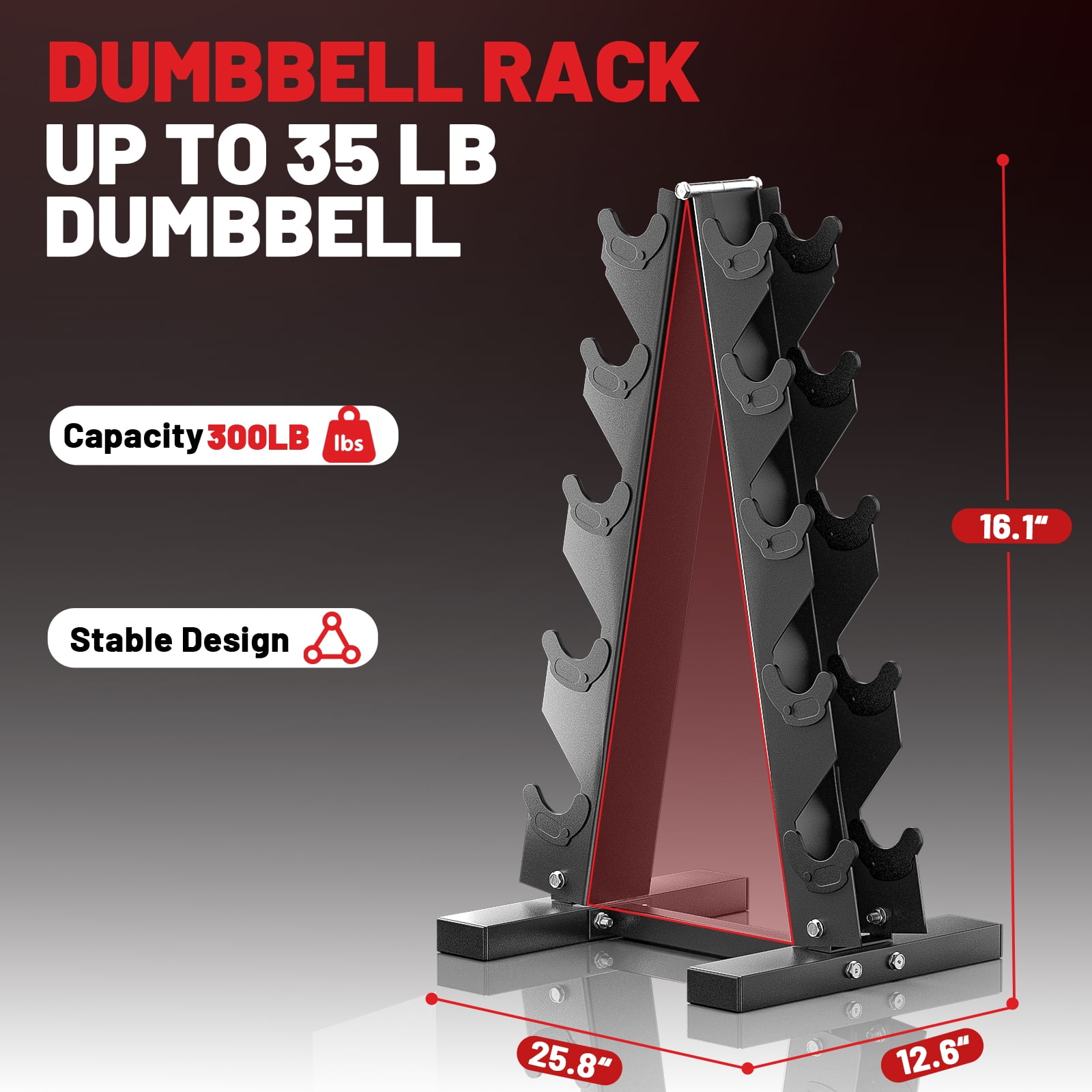 ROALW A Frame Dumbbell Rack Weight Rack Stand Dumbbell Weight Storage for Home Gym (5 pairs)