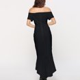 thumbnail image 2 of Jdlsppl Women's Formal Dress Slim Fit Off the Shoulder Ruffle Mermaid Cocktail Party Wedding Guest Bodycon Dinner Evening Long Fishtail Dresses Black Funeral 10, 2 of 3