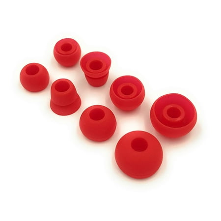 Red Replacement Earbud Tips for Beats Powerbeats3 Wireless Stereo Headphones - Small, Medium, Large, and Double Flange