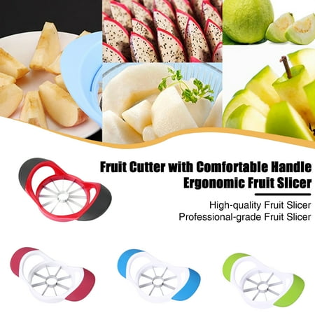

Sioweci Fruit Cutter Time-Saving 8/12-Blade Fruit Slicer Multifunctional Stainless Steel Pear Cutter And Divider Comfortable Handle Design Quick Fruit Cutting Tool Blue