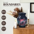 thumbnail image 3 of JAGASY Bike Cremation Urn for Ashes Adult Male, Dark Blue Small Urns for Human Ashes Keepsake, Sunset Clouds Cemetery Tree Decorative Urns for Brother, Miniature Burial Urn for Sister, (3 Inch), 3 of 7