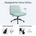 thumbnail image 7 of Celtoss Criss Cross Home Office Chair, Armless Swivel Task Computer Chair No Wheels, in Fabric, Vanity Style, Mint, 7 of 7