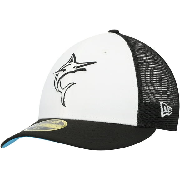 Men's New Era Black/White Miami Marlins 2023 On-Field Batting Practice Low Profile 59FIFTY Fitted Hat