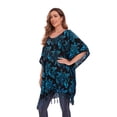 thumbnail image 4 of Beautybatik Dark blue Batik Caftan Boho Hippie Women Tunic Top Blouse Plus Size XL, 4 of 5