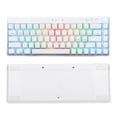 thumbnail image 4 of Mechanical Keyboard 68 Keys Three Modes RGB Backlight 1800mAh Battery N Key Rollover White Mechanical Gaming KeyboardBrown Switch, 4 of 11
