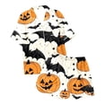 thumbnail image 4 of Halloween Silk Pajamas Women’s Cozy Halloween Print Pajama Set Short Sleeve Two-Piece Loungewear for Home Wear and Relaxation White S, 4 of 4