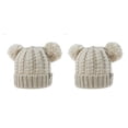 thumbnail image 1 of Sonducket Sombrero Pompones esponjosos Bolas Diseño de doble capa Sombrero Buena retención de calor Gran elasticidad Gorras para niños Beige Type2 NO2, 1 of 6