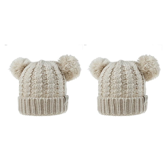 Sonducket Sombrero Pompones esponjosos Bolas Diseño de doble capa Sombrero Buena retención de calor Gran elasticidad Gorras para niños Beige Type2 NO2
