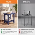 thumbnail image 4 of Ayaya 2-Tier Side Table, Solid Wood Indoor Bedside Table for Small Spaces, Living Room Bedroom Home Office, Blue, 4 of 7