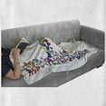 thumbnail image 6 of Letter H Soft Flannel Fleece Throw Blanket, Pattern Colorful Butterflies Lepidoptera Family Girls Exotic Nature Font, Cozy Plush for Indoor and Outdoor Use, 70" x 90", Multicolor, by Ambesonne, 6 of 6