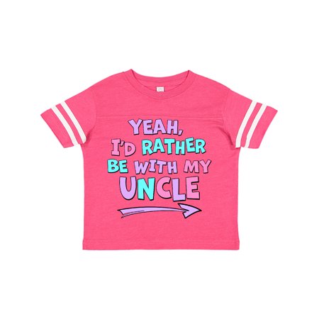 

Inktastic Yeah I d Rather be with My Uncle in Pink Blue and Purple Gift Toddler Boy or Toddler Girl T-Shirt