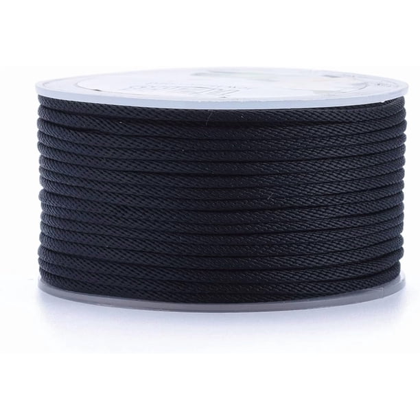 1 rollo de 21,87 yardas (20 m) de cordón de poliéster de 2 mm, hilo para abalorios, materiales para encordar pulseras, collares, abalorios, bisutería y manualidades.