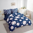 thumbnail image 3 of Feelyou Cartoon Baseball Bedding Comforter Set 7pcs, Galaxy Stars Navy King Bedding Sets, 3 of 8