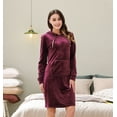 thumbnail image 3 of Richie House Sweatshirt Casual Pullover Womens Long Sleeve Hoodie Velour Dress RHW2885, 3 of 4