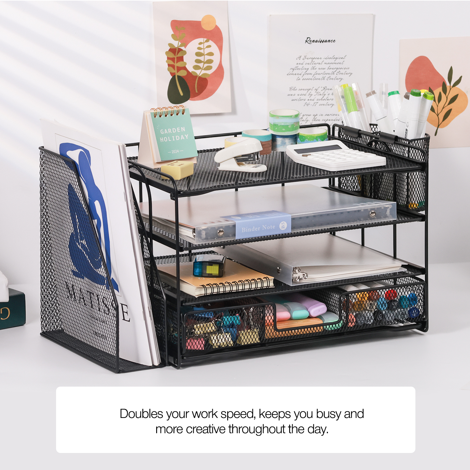 Livhil 4-Tier Desktop Organizer, Black photo 5