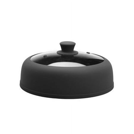 Bezrat 10.5 Microwave Plate For Food With Special Safe and Easy Grip Silicone Handle Glass Cover