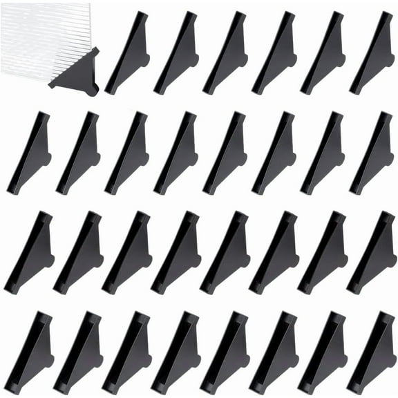 48 Pcs 4 Size Plastic Corner Protectors Black Triangle Edge Corner Bumpers Glass Corner Protector for Protecting Ceramic Glass Mirrors