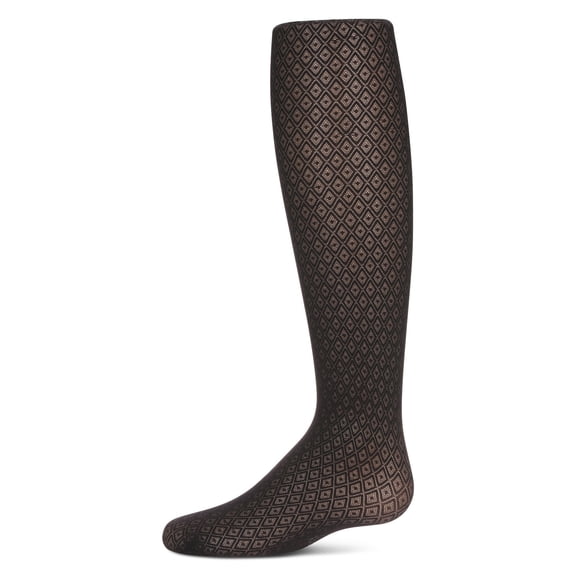 MeMoi Diamond Dot Semi-Opaque Microfiber Tights - Girls - Female, 6-8, Winter White