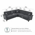 thumbnail image 3 of Coventry 99W L Shaped Sectional Couch in Dark Gray Microsuede, 3 of 7