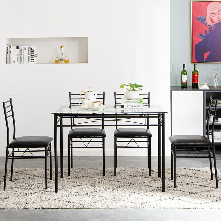 Four chairs and one table in the dining room discount