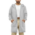 thumbnail image 6 of Men's Lightweight Hoodies with Pocket Comfy Linen Blend Spring Fall Tops Button Drawstring Pullover Sweatshirt (S, Gray), 6 of 7