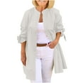 thumbnail image 4 of Mgmyaa Women's Button Down Shirt Long Sleeve Mid-Length Fall Tops Long Shirt Jackets, 4 of 9