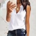 thumbnail image 3 of Scyoekwg Womens Fashion Tank Top Summer Casual Dressy Blouse Suspenders Sling V-Neck Sleeveless Tank Tops Loose Solid Color Blouses (White,XXL), 3 of 4
