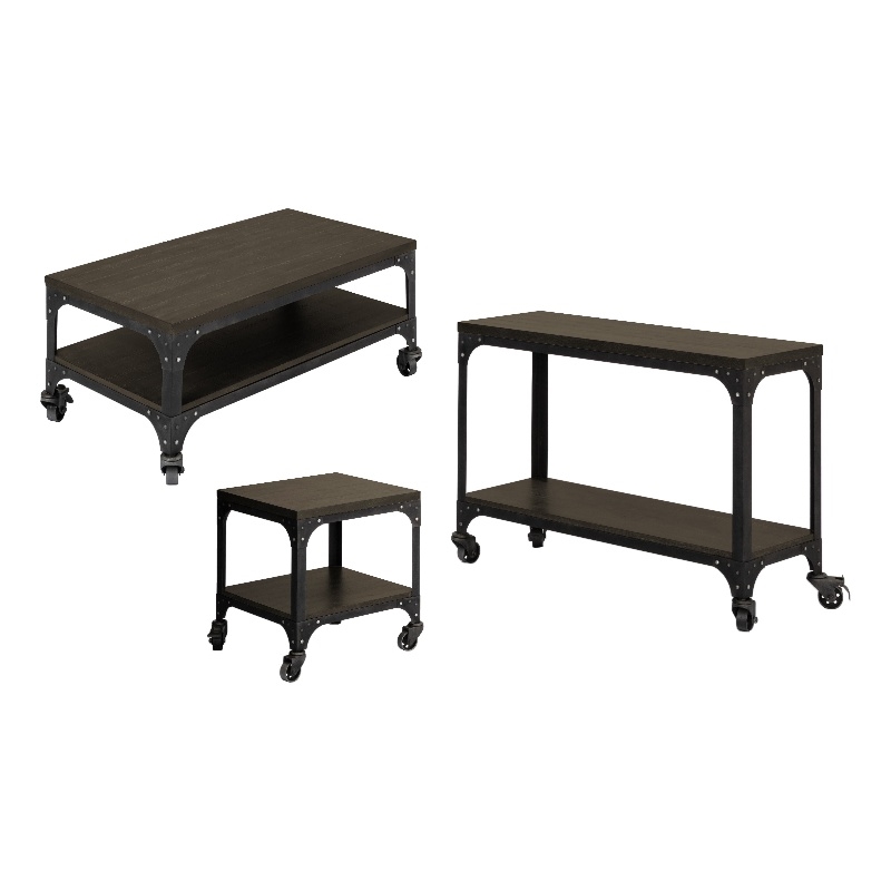Rustic Espresso 3 Piece Coffee Table Set