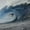 Violent Blue Wave, variant on Elephant Stock Violent Blue Wave Wall Art - Horizontal Canvas Wall Art - Living Room Wall Decor - Beach Canvas - Gray And Teal Decor - 12" x 8"