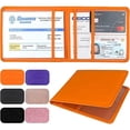 thumbnail image 1 of Car Registration and Insurance Holder, Leather Registration and Insurance Card Holder, Vehicle Glove Box Organizer - For Documents, Cards, License (Orange) Orange, 1 of 5