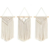 Holzlrgus Small Macrame Wall Hanging 3 Pack Boho Art Woven Wall Decor Home Chic Decoration for Bedroom Living Room Apartment Gallery, Christmas Gift, 8" W x 14" L