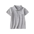 thumbnail image 2 of Boys' School Uniform Short Sleeve Polo Shirt, Button Closure, Comfortable & Soft Pique Fabric 1-15Y, Gray, 100, 2 of 6